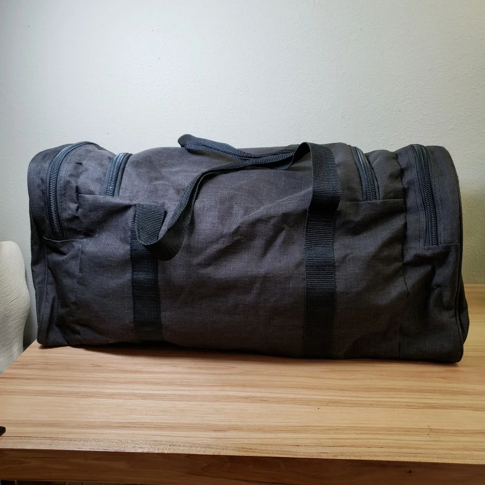 Rehobot Large Duffle Bag Weekender Black  Travel Simple Multipocket Top Handle